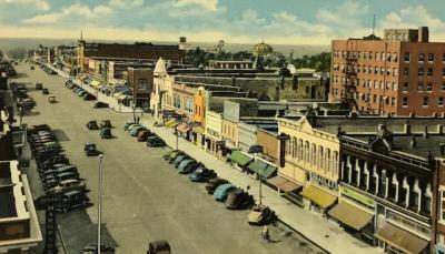 Downtown Arkansas City in the 1960s, looking south